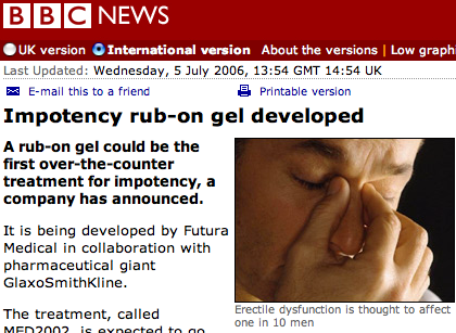 BBC impotency story, picture of guy rubbing his nose