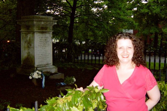 Leah at Mary Lyon grave